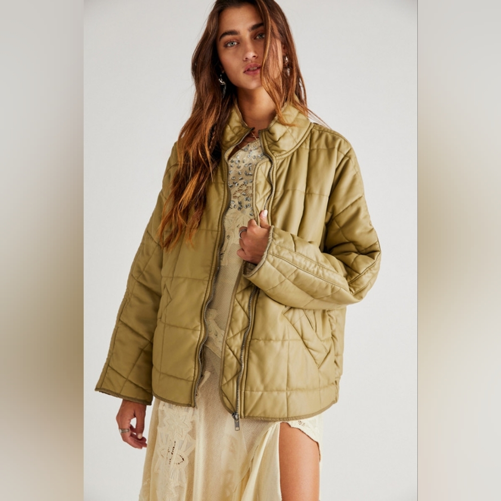 Free People Dolman Quilted Vegan Jacket